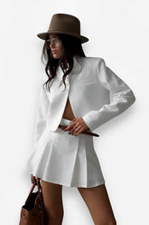 Stand-up Collar Cardigan Suit