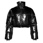 Fall  Clothing Sexy Casual Cropped Stand Collar Loose Short Cotton Coat Jacket