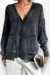 Street Style Tattered Wool Cardigan Coat