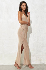 Knitted Suspender Long Beach dress