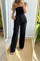 Temperament Tube Top Suit Pants
