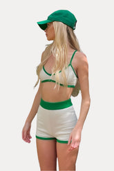 Thin suspender hip lifting shorts yoga suit