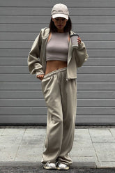 Sports Style Zipper Sweater Suit