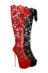 American catwalk high-heeled ribbon sandals