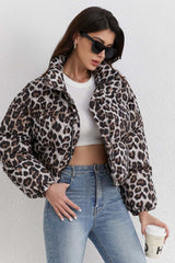 Loose Short Leopard Cotton Coat