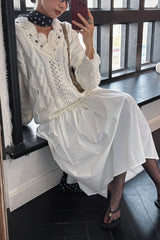 Embroidery White Sweater