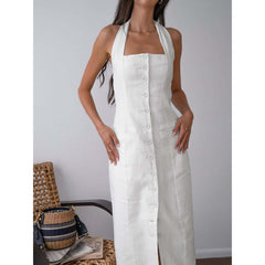 Halter Neck Backless Long Dress