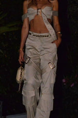 buckle suspender summer suit