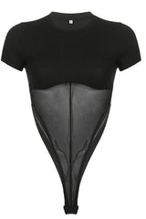 American  sexy mesh stitching Bodysuit