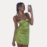 knitted lace suspender short dress