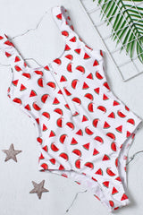 Zipper Striped One-Piece Swimsuit