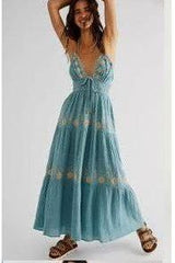 V-Neck Sleeveless Backless summer Maxi Dress