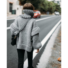 Fluffy Long-sleeved Turtleneck Sweater