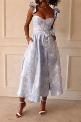 French retro floral print dress