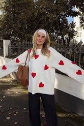 Embroidered Thickened Knitted Loose Sweater