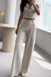 Elegant micro-flared pants suit