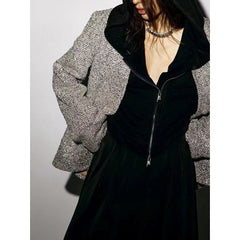 Temperament Shiny Silver Suit Jacket