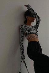 Zebra print backless top