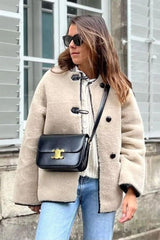 Artificial Fur Round Neck Coat