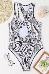 hollow one-shoulder swimsuit