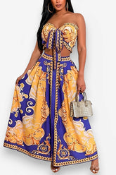 Wrap Chest Midi Skirt Suit