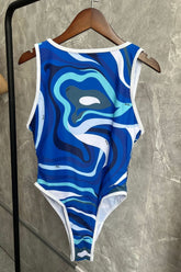 Wave Patterned One-Piece Swimsuit