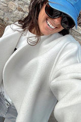 Woolen placket design cardigan jacket