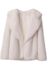 Artificial fur loose mid-length coat