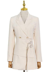 suit collar irregular girdle tie jacket