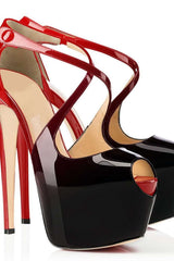 fish mouth platform high heel shoes
