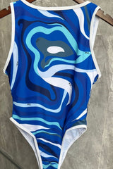 Wave Patterned One-Piece Swimsuit