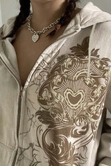 Loose Hooded Cardigan Sweater Jacket