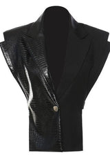 Leather stitching vest