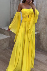 Yellow Waist Loose Dress