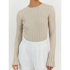 Long Sleeve Round Neck Knitted Sweater