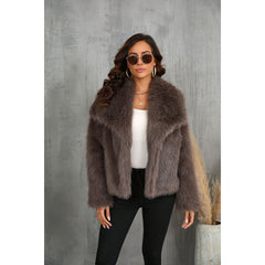 Fashionable Fluffy Plush Fox Fur Coat