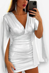 Backless long-sleeved high-waist slim dress