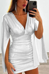 Backless long-sleeved high-waist slim dress