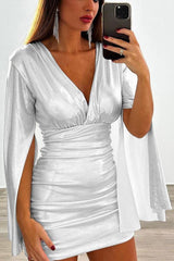 Backless long-sleeved high-waist slim dress