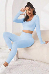 Threaded seamless yoga suit