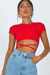 Middle Strap Hollow bodysuit