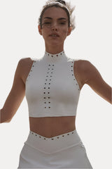 A-line V waist lined tennis miniskirt suit