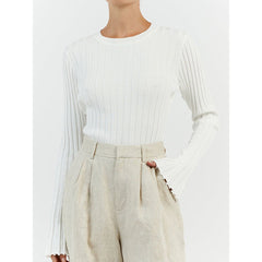 Long Sleeve Round Neck Knitted Sweater