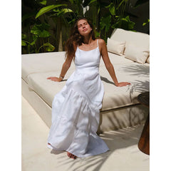 Backless Straps Long Suspender Dress