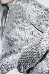 Metal Pattern Round Neck Hooded Sweatshirt