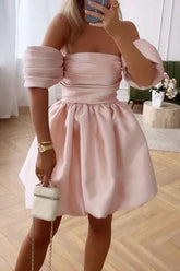 Feifei sleeve tube top fashion pleated dress