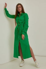 Green casual  large size loose dress