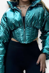 motorcycle style zipper lapel jacket