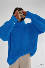 Loose Fit High-necked Wool Knitted Sweater