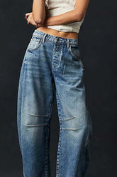 Low Waist Wide-leg Loose Jeans